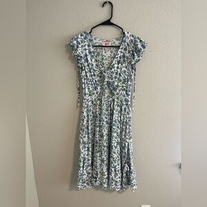 Banjanan white floral flutter sleeve dress XS